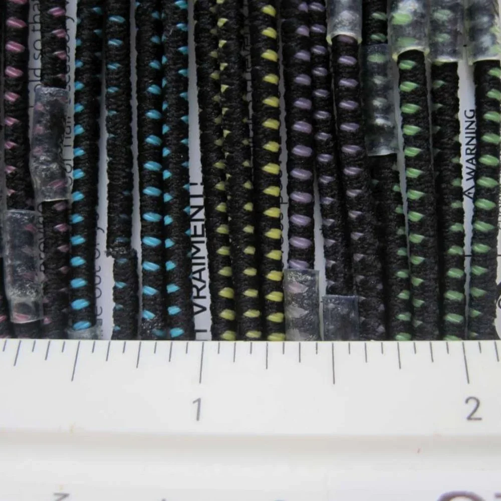 18 Goody Skinny Black w Color Ouchless Slideproof Stay Put Ponytailer Hair Bands